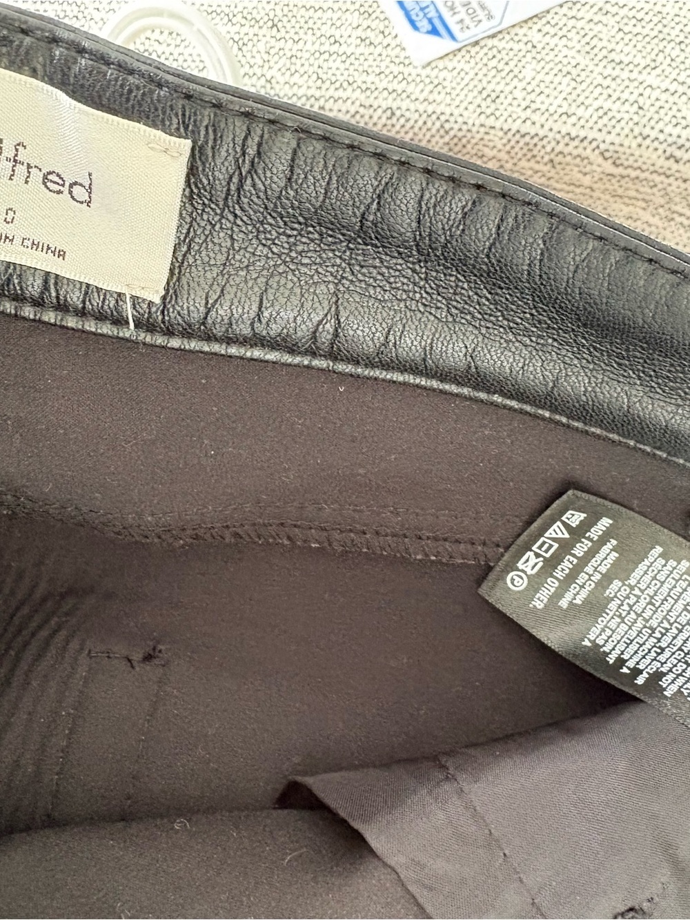 Wilfred Black Faux Leather Pants with Branded Button - Picture 5 of 5